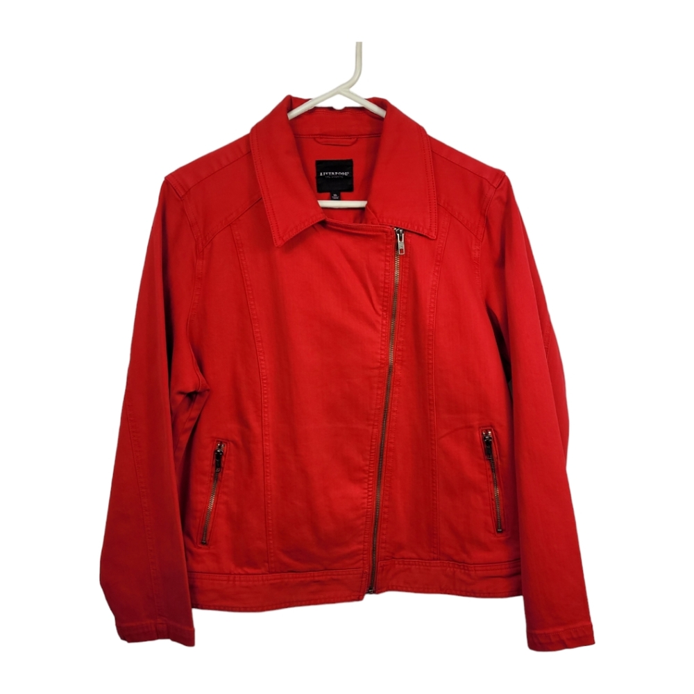 Liverpool women's red moto jacket cotton blend XL